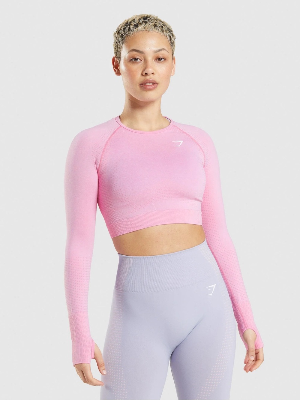 Gymshark Pink Long Sleeve Seamless Crop Top
